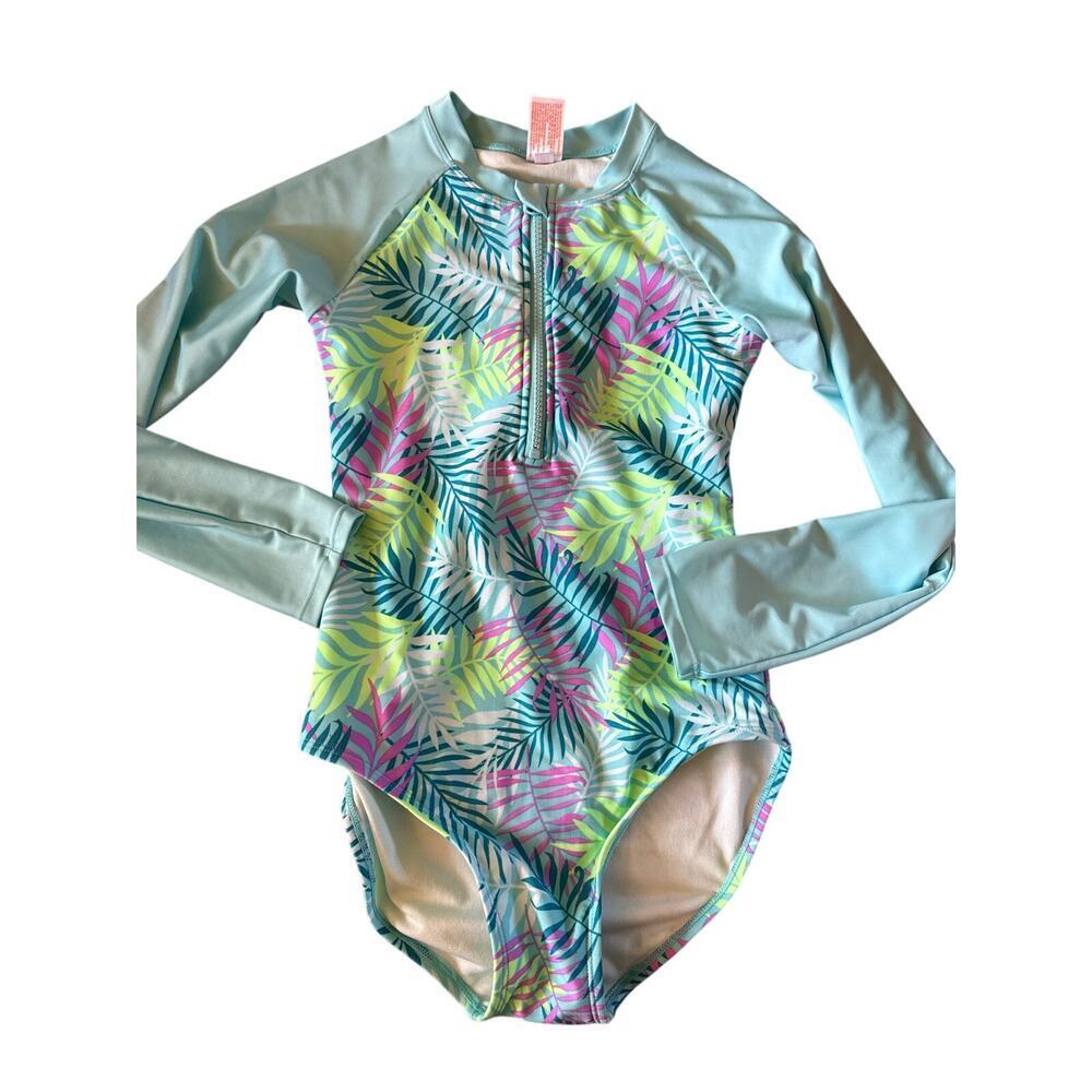 CAT & JACK rashguard one piece swim suit size 10/12